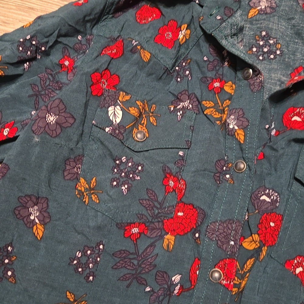 Wrangler Retro Snap Front Floral Western Shirt Sz XS - Picture 2 of 3